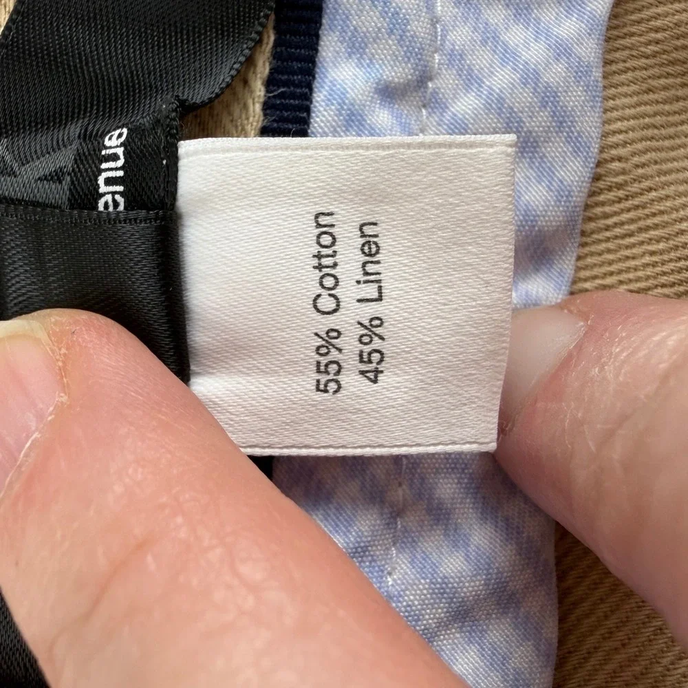 Black Saks Fifth Avenue Mens Tan Cotton Linen Blend Chino Shorts Size 36